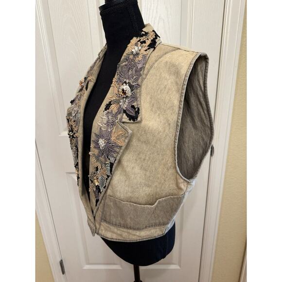 Phun Shirts of California Womens Vest OS Embellished Appliques Bling Bows Charms - Picture 13 of 14